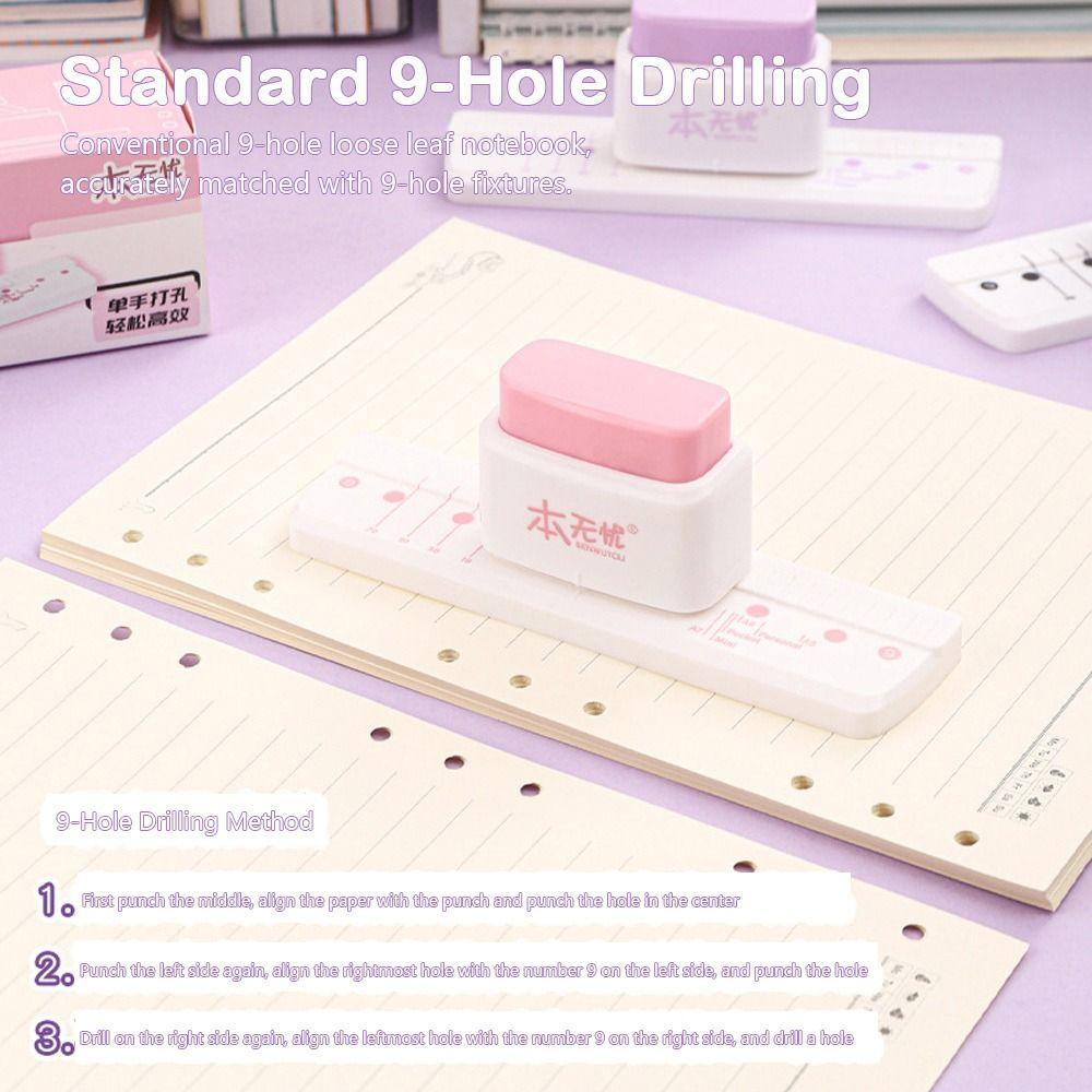 Multi-functional Mini Hand Hole Puncher 3-Hole Standard Hole Punch Puncher  School Office Supplies