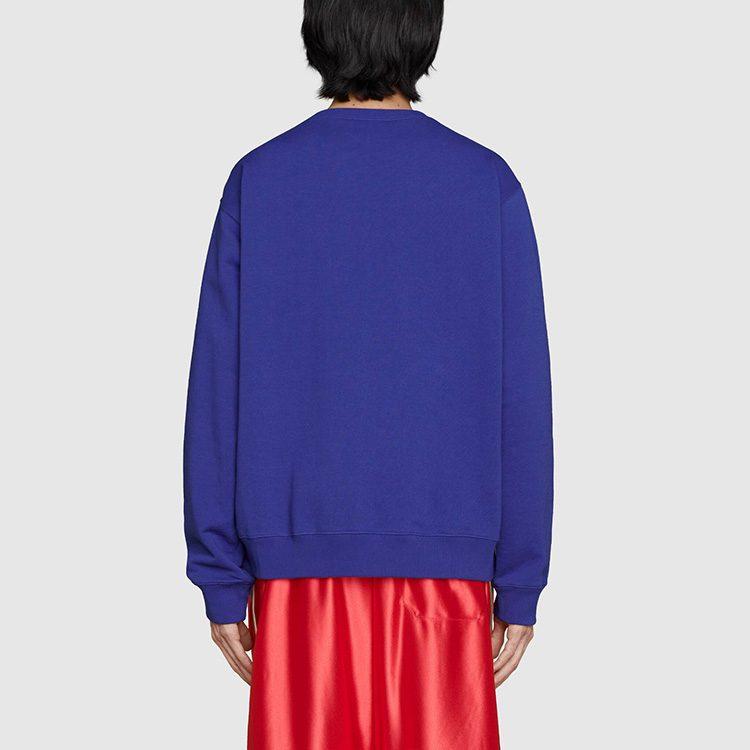 Gucci Sweatshirts Men's Blue Crew Neck Moderate 626990-XJDNK-4120