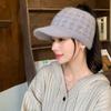 Fashion Versatile Autumn and Winter Hat Women's Big Brim Show Face Small Peaked Hat Ear Protector Warm Knitted Wool Hat