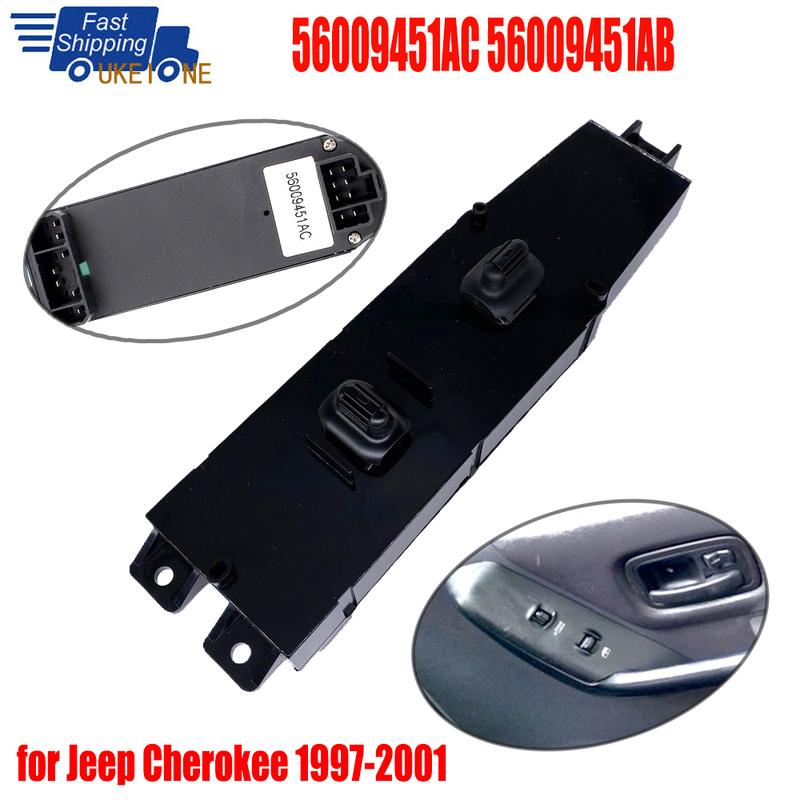 

56009451AC For Jeep Cherokee XJ 1997-2001 Front Electric Power Window Control Switch Lifter Button 56009451AB Car Accessories