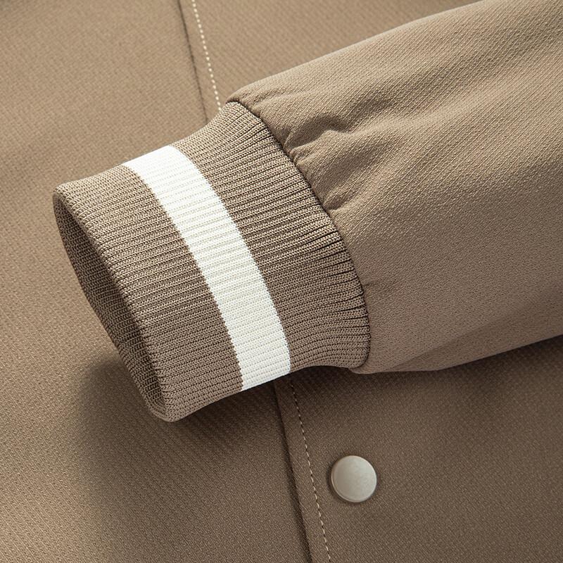 JOW Men's American Style Color-Block Baseball Collar Flight Jacket