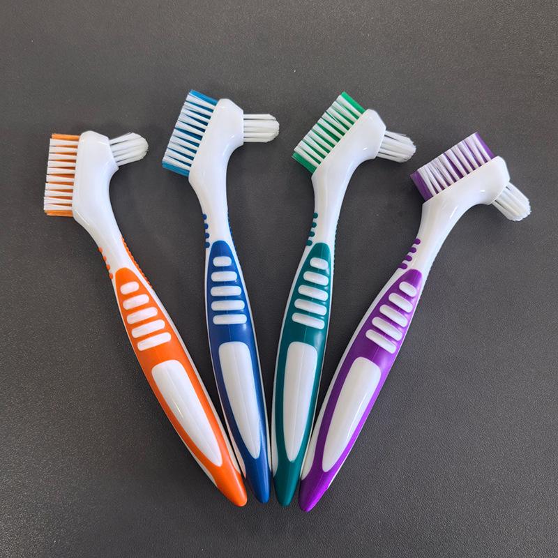 Colorful Double-Headed Denture Cleaning Brush - Daily Necessity.