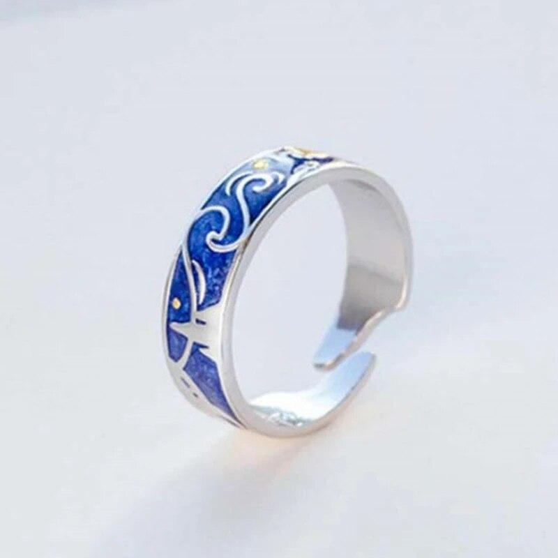 Gothic Punk Angel Devil Wings Adjustable Womens Ring For Hip Hop Fine Female Rings Couple Christmas Gift Jewelry Party Set