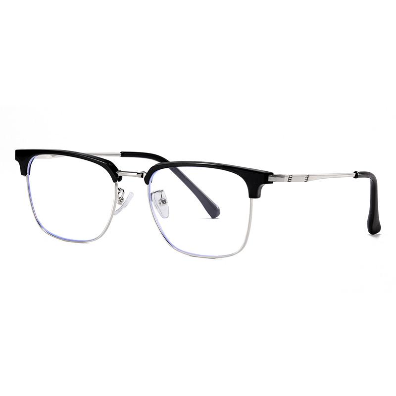 Prescription 0 -0.5 -0.75 To -6.0 Half Frame Square Nearsighted Glasses For Men Retro Anti Blue Rays Myopes Lunettes Male