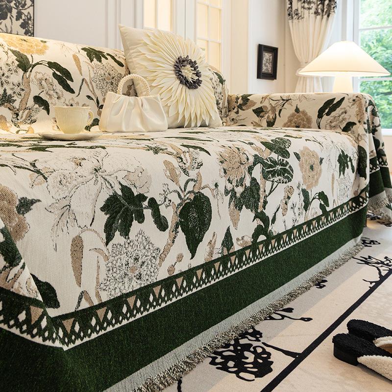 

Полотенце для дивана из шенилла Four Seasons Universal All-inclusive для гостиной, чехол для дивана с защитой от царапин от кошек, роскошное одеяло для дивана 180x130cm зелёный