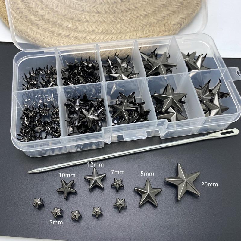 1 Box Fashion Five-pointed Star Claw Nails Box Clothing Shoes Bag Leather Accessories Clothing  Color Claw Nails