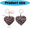 Portachiavi a forma di cuore con stampa leopardata decorativa, ciondolo da appendere alla borsa in pelle PU per progetti fai-da-te, personalizzazione della casa