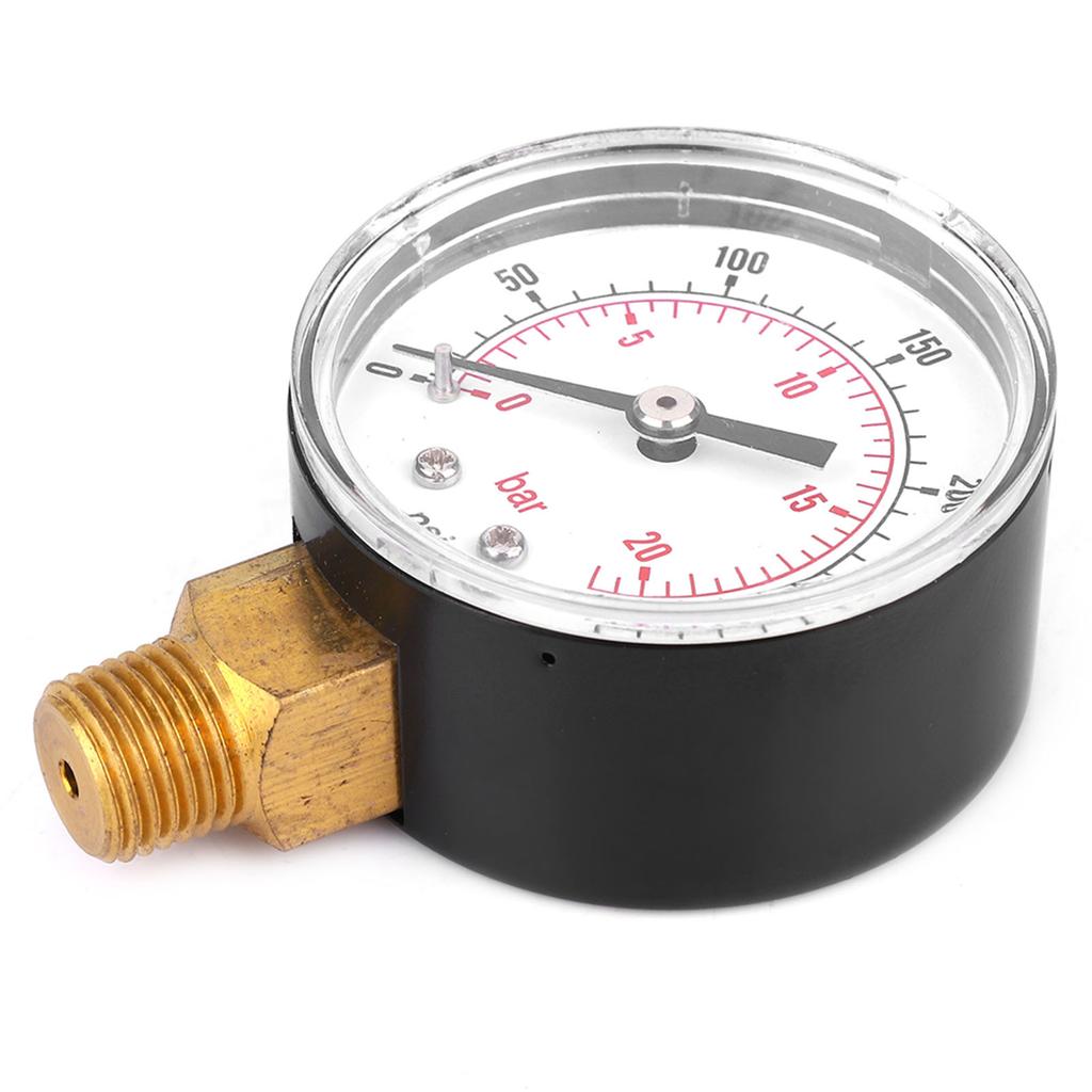 Pressure Gauge 50mm 1Celsius4 BSPT Brass Thread for Fuel   Oil Gas Water (0-15PSI 0-1Bar)