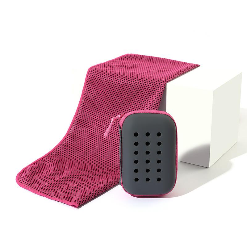 Quick Drying Cooling Towel Soft Breathable Chilly Sweat Absorption Cold Towel With Storage Box Sports Running Yoga Gym Club