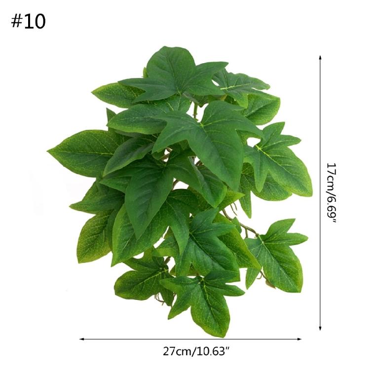 Artificial Amphibian Plants Terrarium Leaves Habitat Decor for Iguana for Turtle