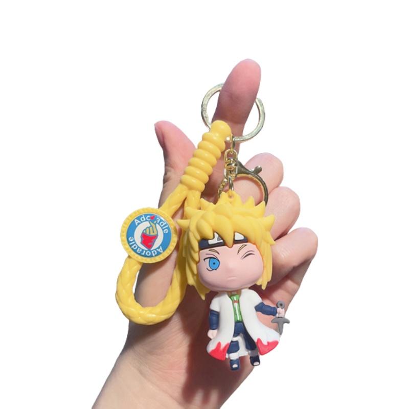 Naruto Anime Sasuke Keyring Pendant Doll Pvc Figure Toy Bag Keychain Decor Gift