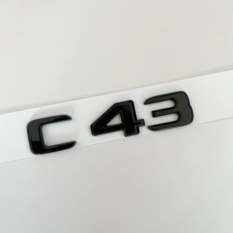 Car Trunk Letters Logo Alphabet Badge Emblem Sticker For Mercedes Benz C Class C43 C53 C63 C200 C260 C300 4 Matic W204 W205 W206