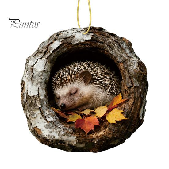 Festive Atmosphere Decorations Forest Animal Ornament, 2D Flat Woodland Acrylic Christmas Home Party Hanging Supplies Decoration for Tree, Holiday