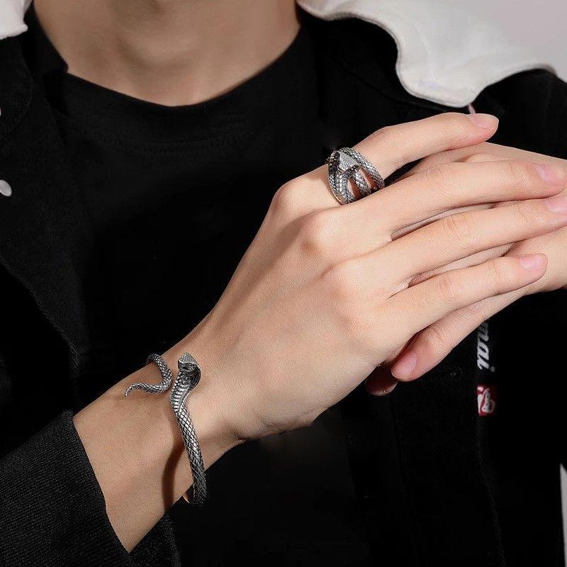 New Spirit Snake Bracelet Men's Trendy Retro Light Luxury High-level Birth Zodiac Snake Bracelet