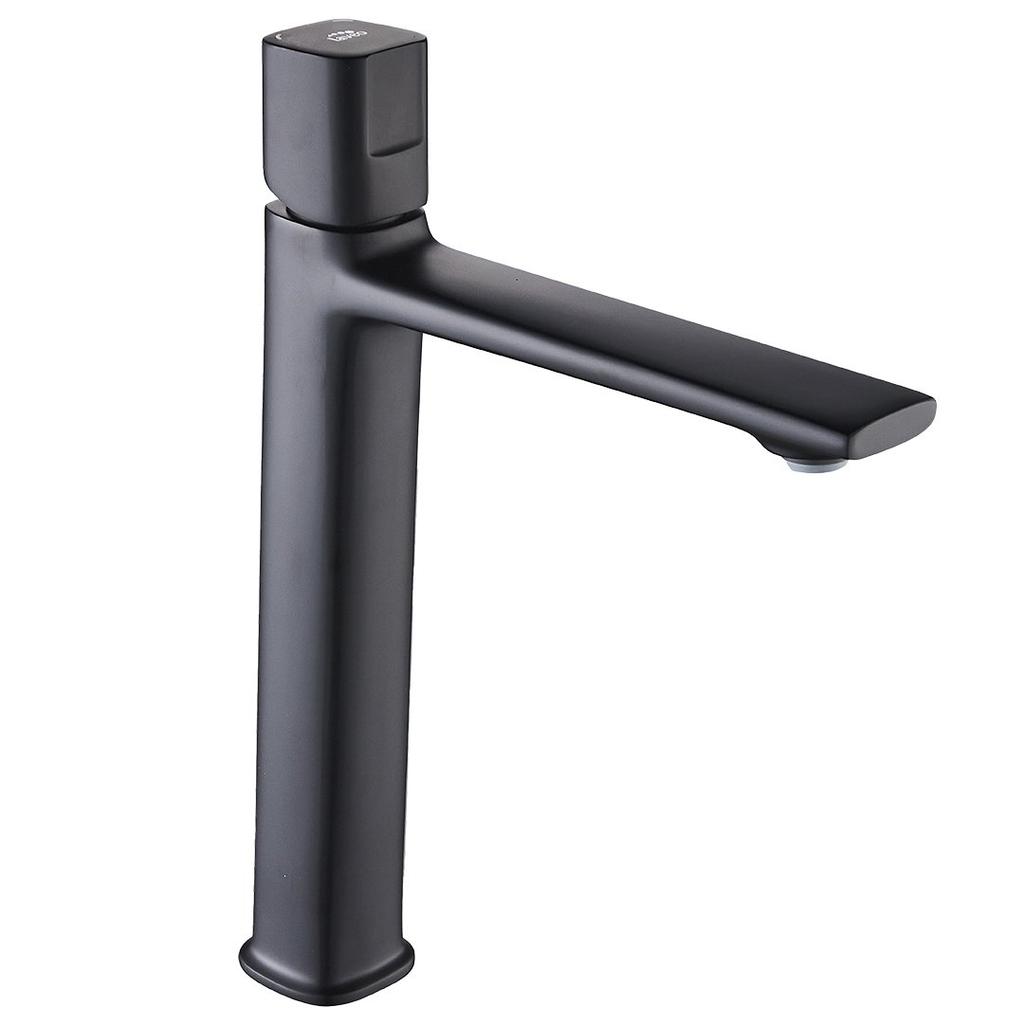 LAVEO Tores tall standing washbasin tap, matt black
