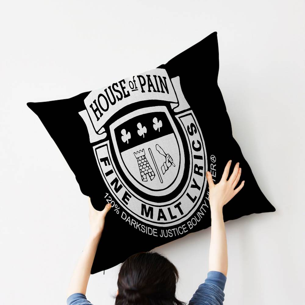 Band H-House O-Of P-Pain Office Cushion Pillowcase Car Cushion Cover45X45CM Lumbar Pillowcase Sofa Pillowcover