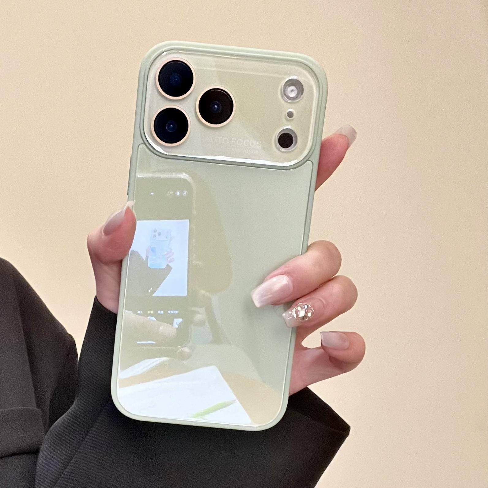

Розкішний Захисний Чохол-Кришка з Великим Вікном для Об єктива для iPhone 17 16 15 14 13 12 11 Pro Max Plus Ударостійкий Чохол для Телефона з Загартованим Склом iPhone 15 зелений