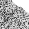 Stylish Floral Bath Shower Curtain Black White Pattern For Bathroom Decor – Waterproof Fabric With Rod Pocket For Easy Hanging I
