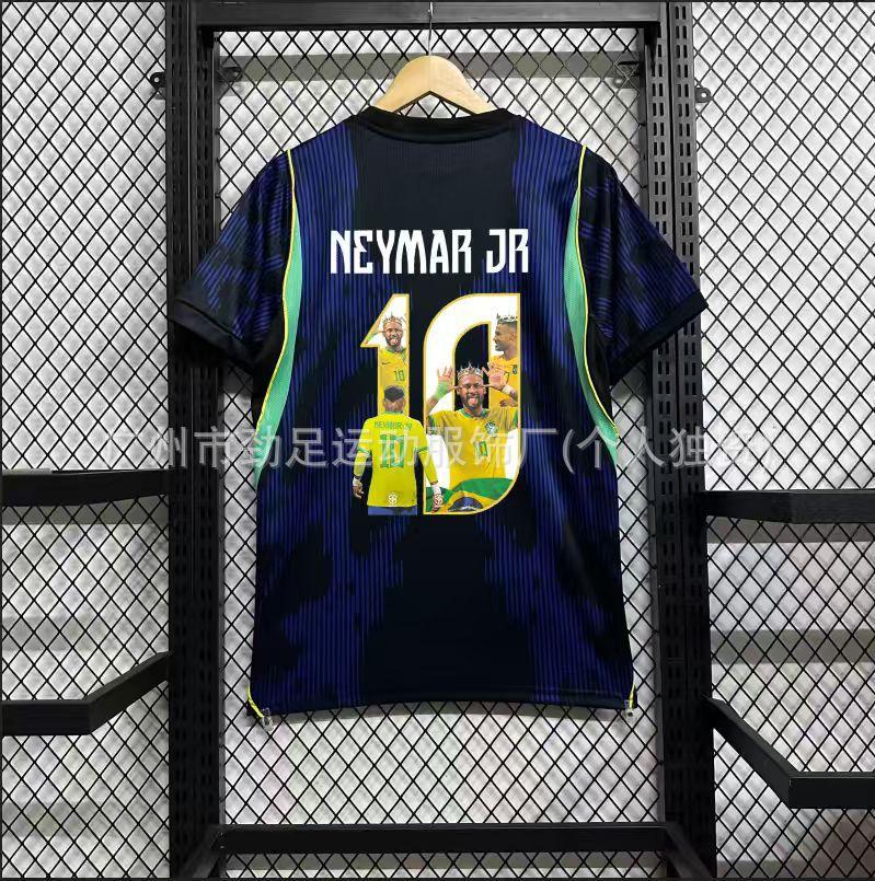 2627 Maglia da casa e da trasferta della nazionale brasiliana, Neymar N. Maglia da calcio edizione commemorativa con stampa di 10 corone