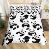 Panda Duvet Cover Cute Cartoon Animal Bedding Set Green Bamboo Print Comforter Cover Lovely Wild Animal Panda Bedspread Cover