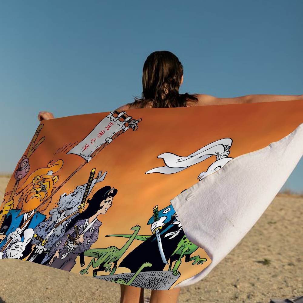 Usagi Yojimbo Microfiber Printed Beach Towel Mountain Climbing Yoga Beach Swimming Running Absorbent Soft Towel