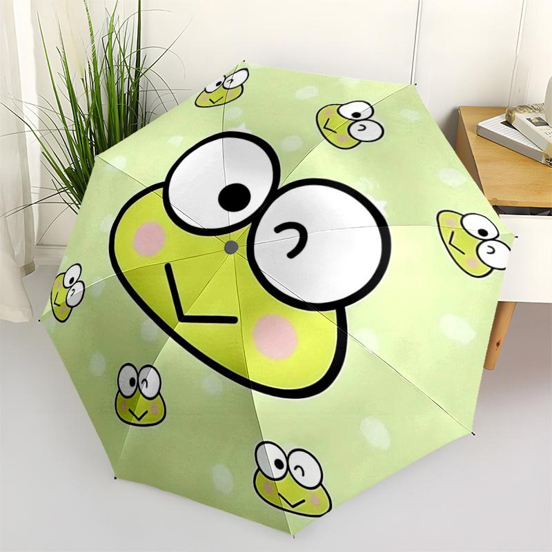 

1pc Automatic Opening Umbrella with Frog Face Design - Portable Folding Design, 8-Bone Iron Frame, Outdoor Use, Perfect Gift for Fans, Travelers, Dail
