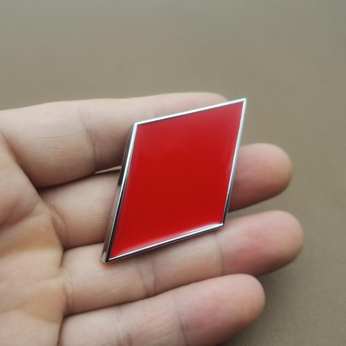1Pc 3D Metal Car Side Fender Rear Trunk Emblem Badge Sticker for Car Body Decoration Accessories серебряный/красный