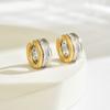 Fashion Luxury Zircon Gold&silver Color Clip Earrings for Women 18K Gold Plated Double Layer Wide Ear Cuff Waterproof Jewelry