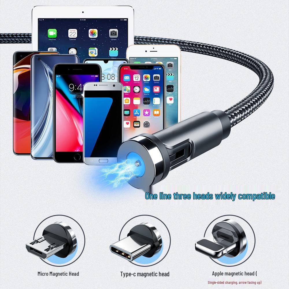 540° Rotating Magnetic Fast Charging Cable for Apple and Type-C Devices