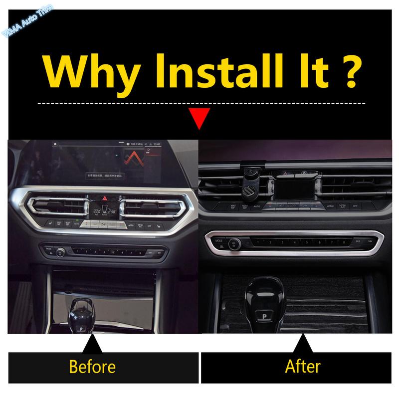 Stainless Steel Car Center Console Buttons Decorative Sequ Cover Trim Fit For BMW 3 Series G20 Accessories