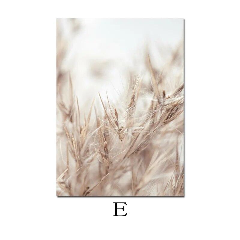 Naturlandschaft Nordisches Poster und Druck Beige Giraffe Strand Pflanze Botanische Kunst MalereiLeinwand Modernes Wandbild Wohnkultur