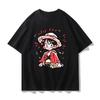 One Piece Print Tshirt Luffy Solon Casual and Comfortable Cotton Parentchild Outfit