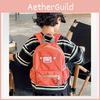 Solid Simple Color Letter Decoration Children Backpack With Pocket Multi