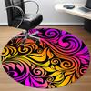 1pc Swirls Vibrant Office Round Area Rug, Indoor Mat Suitable ForOffice, Under Office Chairs Bedroom Living Room Home Decor, Room Deco Q067
