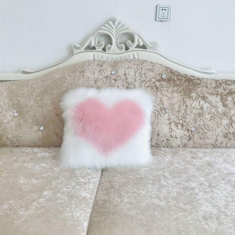 Flauschiger Kissenbezug aus Fell, langer Kissenbezug aus Plüschwolle, dekorativer weicher Kissenbezug für den Winter für Schlafsofa, Dekokissen