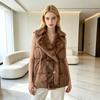 Womens Puffer Vest With Faux Fur Collar Thick Warm Mid-Length Solid Color Sleeveless Coat Winter