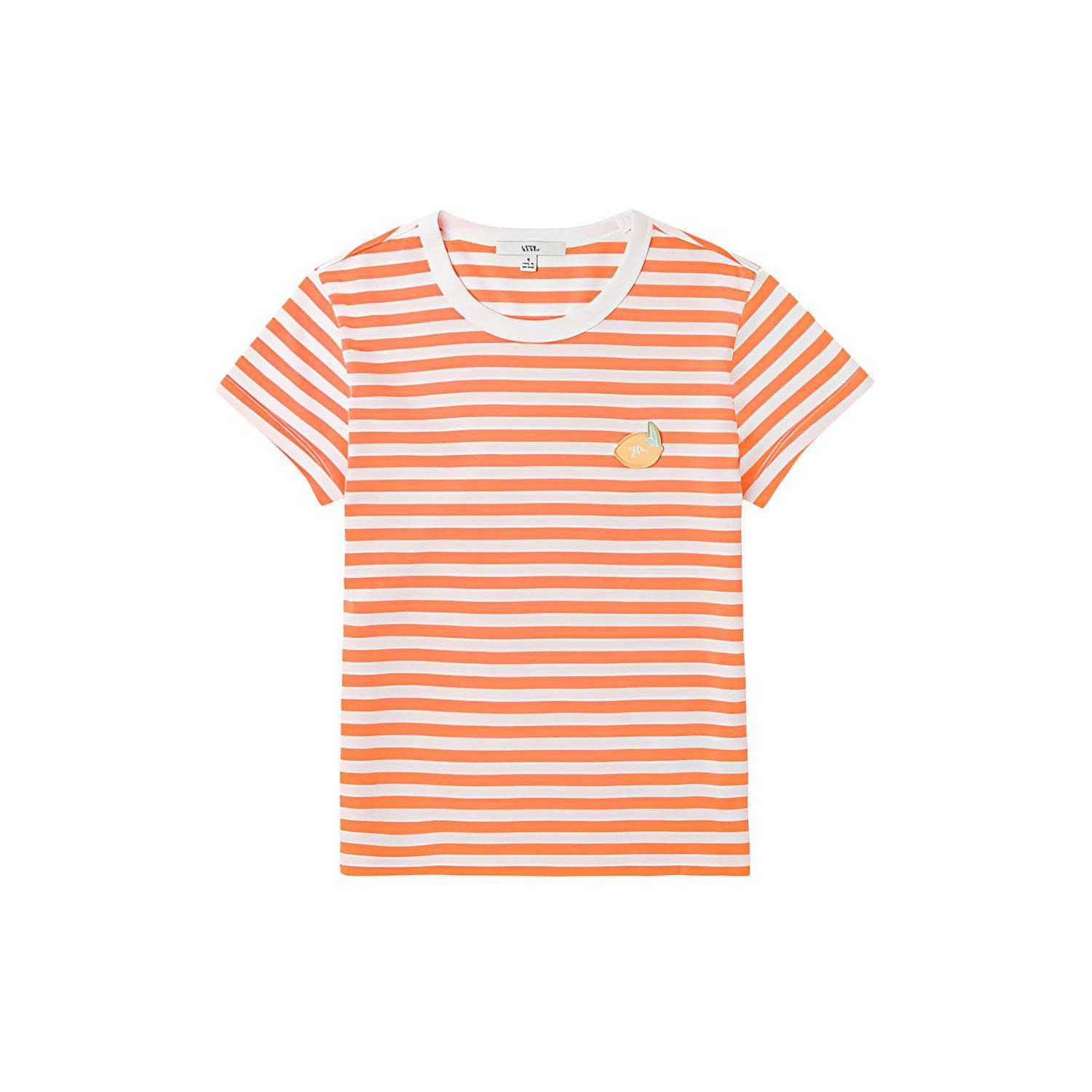 

Vans Lizzie Armanto Color Block Striped T-Shirt Women tops Melon VN0A7RVCYST M