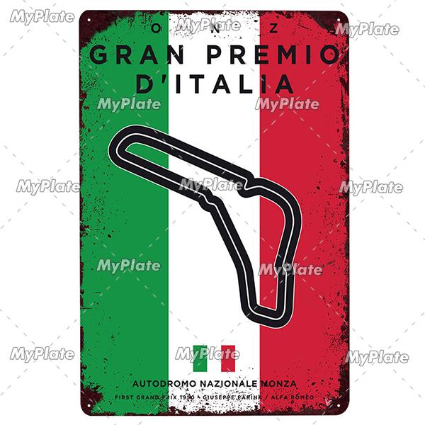 Racing Track Metal Sign Vintage Plaque Sercive Tin Sign Wall Decor For Garage Race Car Plate Crafts Poster F1 Game Custom