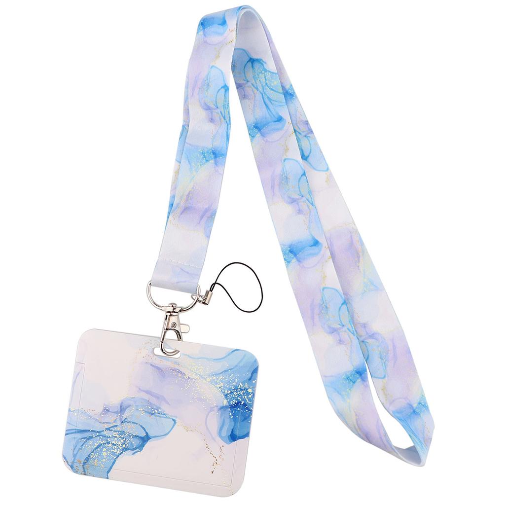 Marble Printing Lanyard For Keychain ID Card Cover Passport Student Cellphone USB Badge Holder Key Ring Neck Straps Accessories