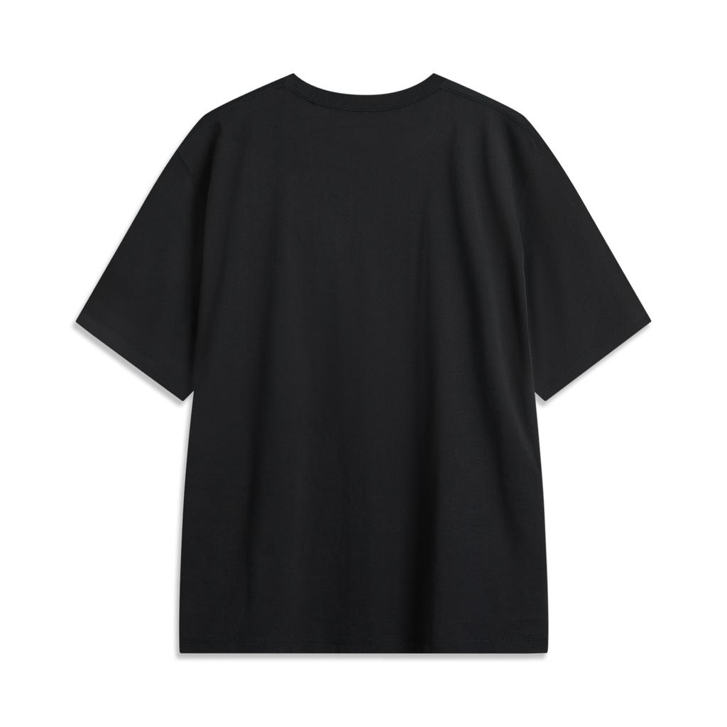Li-Ning Comfortable Simple Versatile Round Neck Pullover Short Sleeve T-Shirt Men Tops Black AHSU823-4