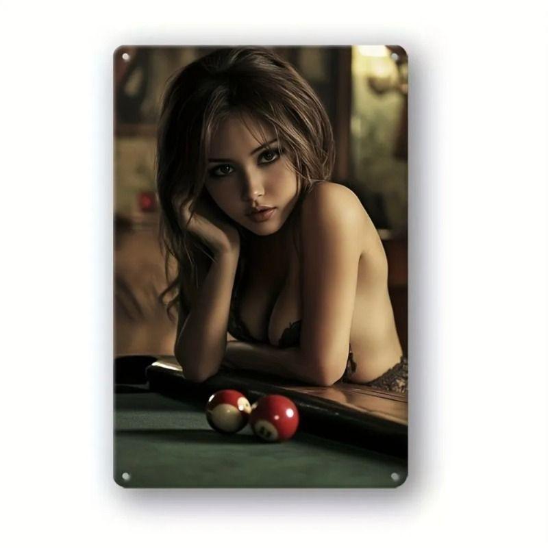 Sexy Girl Metal Tin Sign 20x30 cm for Garage & Workshop Decor