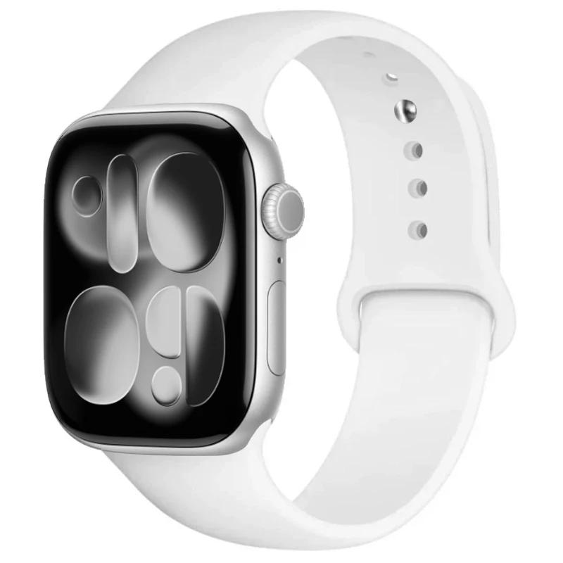 For Watch Bands 46mm 42mm 45mm 44mm 40mm Silicone Sport Bracelet Iwatch Series 11 10 - 8 7 6 5 4 SE 9 Ultra 3/2 49mm Strap