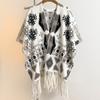 Thick Cashmere Winter Scarf Women Fashion Print Blue Scarves Warm Tassels Shawl Chunky Headscarf Wrap Ladies Elegant Poncho