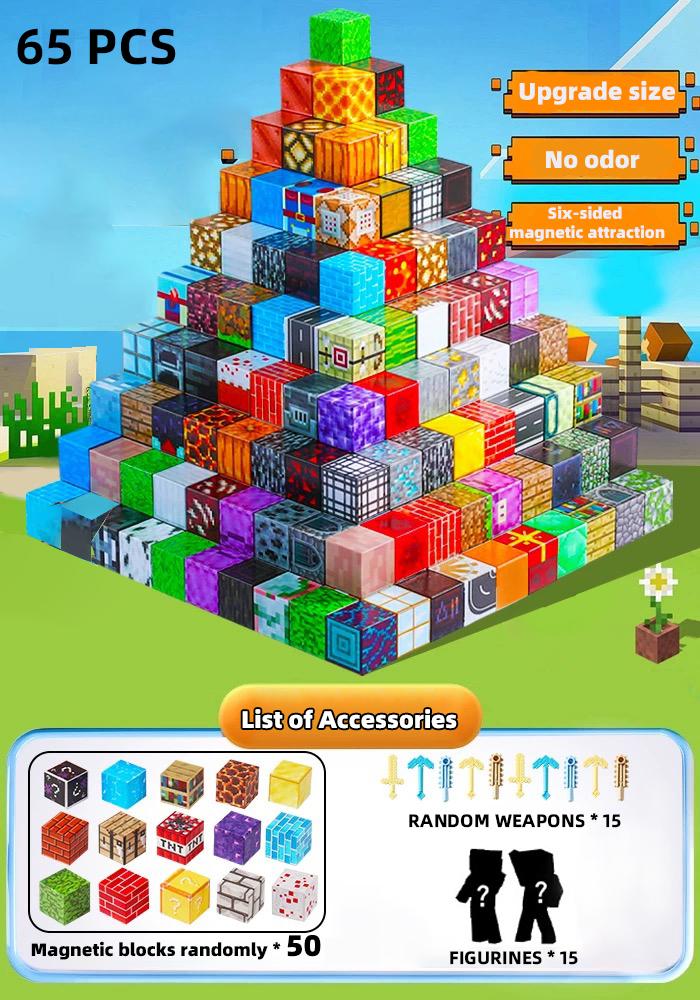Magnetic World Construction Dolls Magnetic Construction Blocks Various-Shaped Children'S Educational Magnetic Toys Construction Assembly Plaything