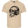 Skull Headphones Gothic Rock Music DJ Unisexs Light Cotton TShirt