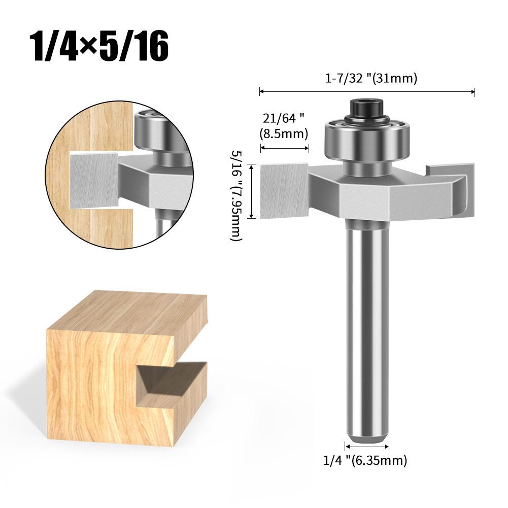 1/4 Schaft 1/2 Schaft Kugel T-Fräser Holzbearbeitung Fräser Nutfräser Kerbenfräser 2-in-1 Nutfräser Begonienwinkel Fräser
