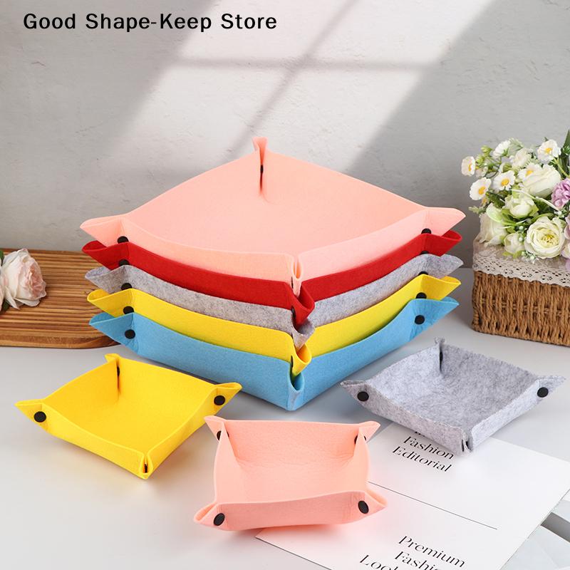 Adults and Kids Felt Storage Tray - Office Items Desk Organizer, Mouse Pad Storage Compartment