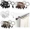 12 Curtain Rings Made of Coated with Clips, 25 Mm / 32 Mm Diameter