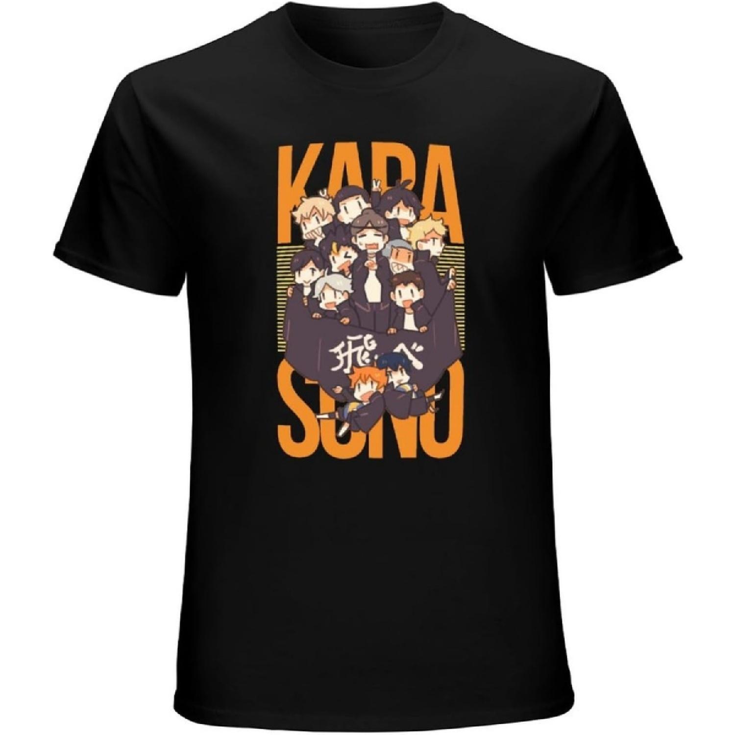 XIAOLAJI Cool Team Karasuno Haikyuu Printed Manga Apparel Merch O-Neck 100% Cotton Short Sleeve Unisex T-Shirt XXXXXL разноцветный