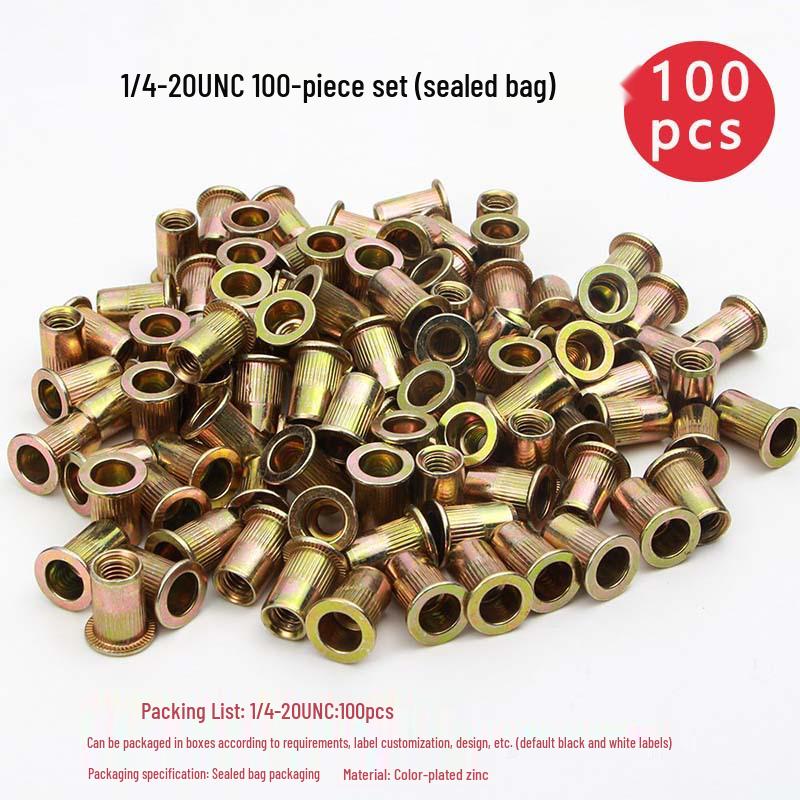 150-Piece Rivet Nut Set: Galvanized, Inch & Metric